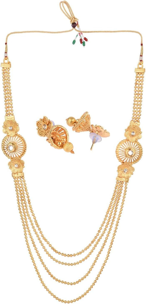 Efulgenz Indian Gold Tone Bollywood Multi Layered Traditional Beaded Wedding Temple Necklace Earrings Jewelry Set for Women...