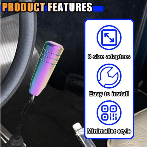 5" Heavy Weighted Shifter Knob, Universal Aluminum Alloy Car Gear Lever Metal Stick Shift Handle, Shifter Knobs Retainer for Manual Automatic Vehi...