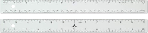 Alumicolor Aluminum Straight Edge with Center Finding Back, 12IN, Silver...