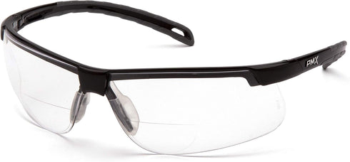 Pyramex Ever-Lite Lightweight Safety Glass Bifocal Readers 3.0 Diopter Black Frame Clear H2Max Anti Fog Lens...