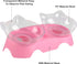 MILIFUN Cat Bowls, Cat Food Bowls Elevated Tilted, Anti Vomiting Kitty Bowls for Puppy and Bunny, Orthopedic Cat Bowls for Indoor Cats. (Pink)...