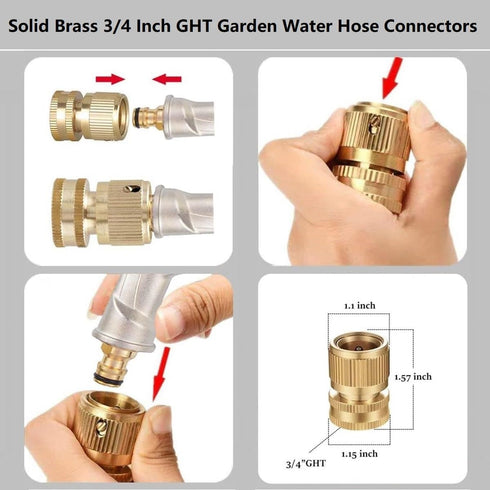 Garden Hose Nozzle,High Pressure Water Hose Nozzle Sprayer,3/4 Extra-Strong Solid Brass Connectors for Garden Hose,for Watering Plants,Lawn& Garde...
