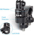 HSU Bike Handlebar Mount for Action Cameras, 360Rotation Seat Post, 0.6-1.3inch Compatible with GoPro Hero 13/12/11/10/9/8/7/6, DJI Osmo Action, A...