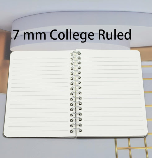 Yansanido Spiral Notebook, 8 Pcs 4 Color A6 Size Thick Plastic Hardcover 7mm College Ruled Paper 80 Sheets (160 Pages) Journal for School and Offi...