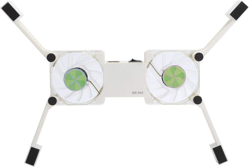 Portable Laptop Cooling Pad, with Antiskid Mount, Dual Light Emitting Fan, USB Foldable Heat Dssipation Stand for Notebook Computer (White)...