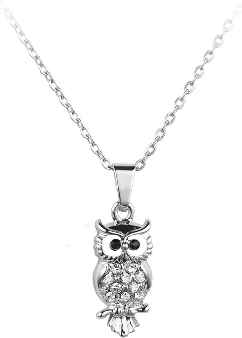 Baby Owl Necklace Black Eye Crystal Animial Owl Pendant Necklace Gift for Mom Sister Daughter Birthday...