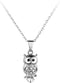 Baby Owl Necklace Black Eye Crystal Animial Owl Pendant Necklace Gift for Mom Sister Daughter Birthday...