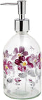 17oz Flower Glass Soap Dispenser Bottle with Plastic Pump...