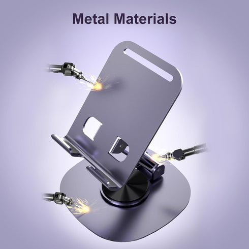 360°Rotating Phone Holder for Desk, Portable & Foldable Cell Phone Stand for Office & Kitchen, Adjustable Tablet Stand for All Mobile Phones, iPho...