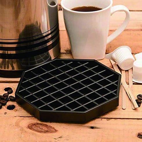 Drip Trays 6" Coffee Countertop Octagon Drip Tray Black Plastic Coffee Drip Tray With Honeycomb Grid, Pack of 2 (2 Pcs 6")...