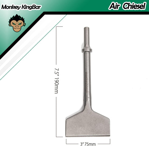 Monkey King Bar-(3" X 7.5") Pneumatic Chisel Air Chisel-0.41in Shank- Metalworking Chisels Accessories Floor Scraper Chisel-Pneumatic Hammers Bits...