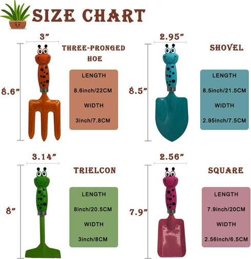 Kids Gardening Tools Set Metal for Kids Hand Shovel Mini Garden Tools for Kids, Safe Toy Gardening Tools for Soil Planting Digging Transplanting 4...