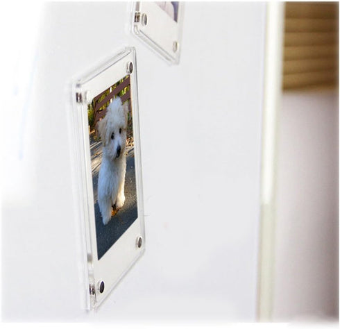 3" Dual Sided Clear Acrylic Refrigerator Magnetic Photo Frame, Frameless Display Compatible with Fujifilm Mini 9 8 8+ 2x3 Photo...