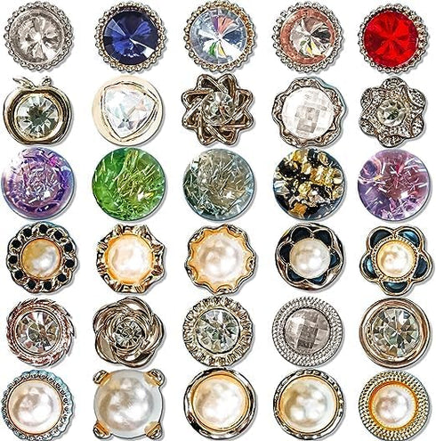 30 Sets Pearl Brooch Buttons, Cover Up Buttons, No Sew Buttons Invisible Buttons for Blouses, Dresses, Sweaters, Coats, Shawls - Ideal for Women a...