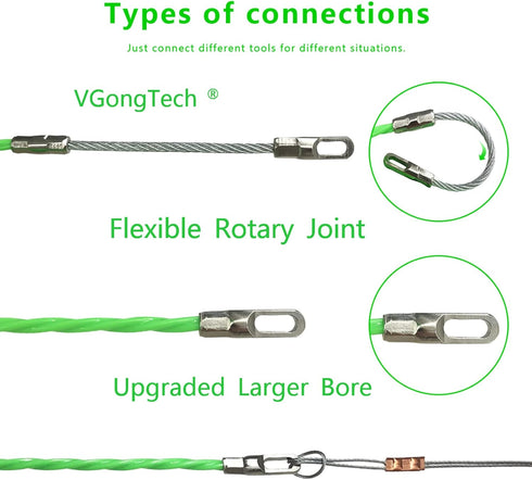 30M 100ft Fish Tape Cable Puller Kit Through Wall Wire Guide Device 4mm PET Electrical Cable Puller Duct Rodder Threader Fish Cable Fastener...