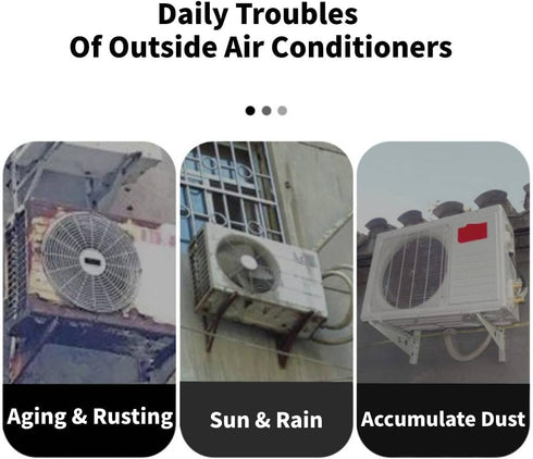 Air Conditioner Cover, Outdoor Rectangle Anti-Snow Waterproof Home Use - Silver (Size: 37x15.7x28.7inch)...