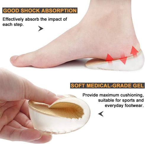 Ailaka 2 Pairs Gel Height Increase Insole, Invisible Heel Lift Inserts, Elastic Shock Absorption Pads 3 Heights for Men & Women...