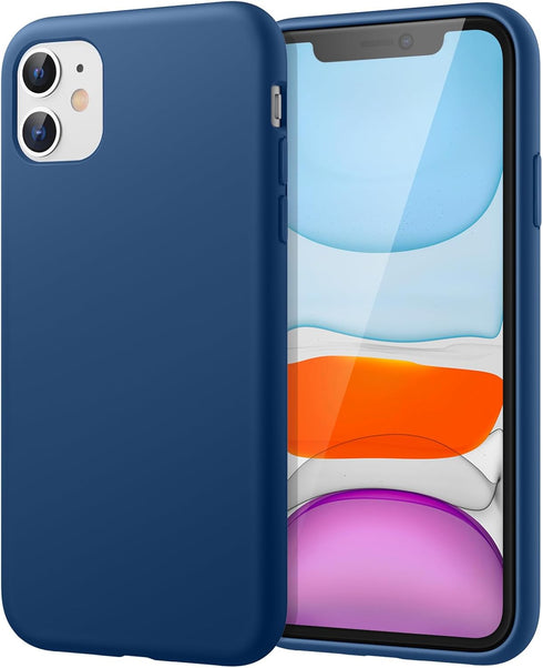 JETech Silicone Case for iPhone 11 (2019) 6.1-Inch, Silky-Soft Touch Full-Body Protective Case, Shockproof Cover with Microfiber Lining (Blue Coba...
