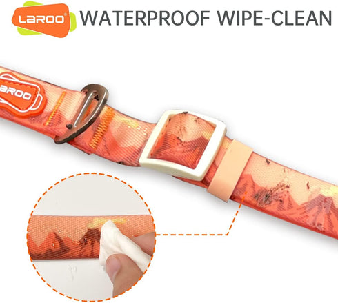 LaRoo Waterproof Dog Collar Heavy Duty PVC Pet Collars for Training, Cool Design & Pull Resistance Neckband for Pool Party Beach Outdoor Playing...