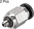 uxcell Straight Pneumatic Push To Quick Connect Fittings M3 Male x 4mm Tube OD Silver Tone 2pcs...