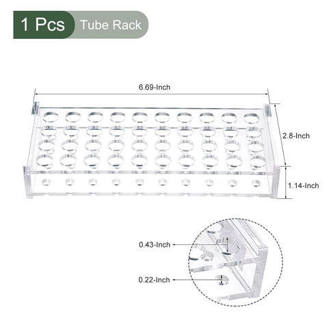 YOKIVE Tube Rack, Acrylic Test Tube Rack Holder | Great for 0.2ml,10ml Lab Test Tube(Clear, 40-Sockets)...