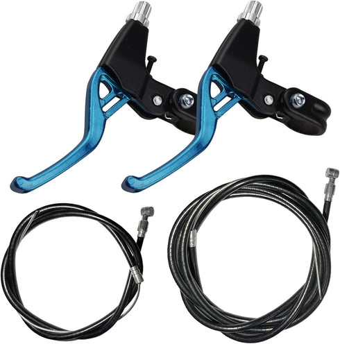 4 Pieces Bicycle Brake Accessories Including 2 Pack V-Brake Handlebar Aluminium Alloy Brake Levers (2.2 cm in Diameter) and 2 Pack Brake Wire for ...