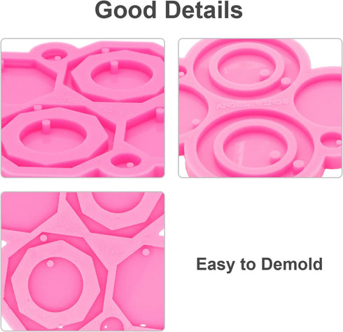 102Pcs Resin Molds Kit, 2pcs Earring Silicone Molds Jewelry Epoxy Casting Molds, Earring Mold with Earring Hooks for DIY Woman Girl Unique Earring...