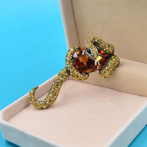 Animal Enamel Pins Large Snake and Stone Lapel Brooches Women And Men Unisex Fun Snake Brooches Badge Punk Couple Series Jewelry Coat Accessories ...