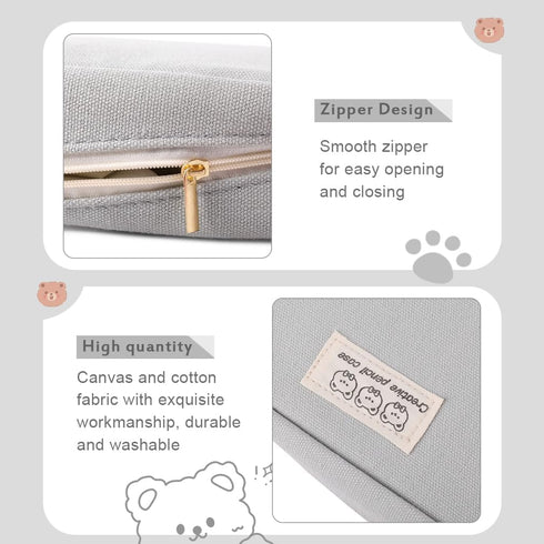 iSuperb Pencil Case Large Capacity Pencil Pouch Waterproof Passport Bag Zipper Stationery Storage Cosmetic Makeup Bag Organizers for Women (Gray)....