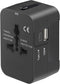 Travel Adapter, Worldwide All in One Universal Travel Adaptor AC Power Plug Adapter Wall Charger with USB-C and USB-A Charging Ports for USA EU UK...