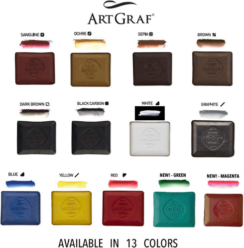 Art Graf Water-Soluble Tailors Chalk Square Disc, Carbon Black...