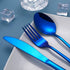 Travel Utensils,Reusable Silverware Set To Go Portable Cutlery Set with a Waterproof Carrying Case for Lunch Boxes Workplace Camping Picnic (Blue)...