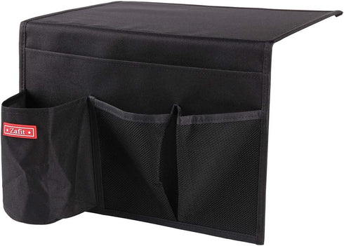 Bedside Storage Organizer - Table Cabinet Organizer Caddy for Remotes, Phone, Glasses (4 Pockets - Black)...