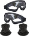 Motorcycle Goggles,2 Pack Dirt Bike ATV Motocross Riding Hiking Protective with 2 Pack Neck Breathable Bandana Mask...