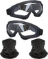 Motorcycle Goggles,2 Pack Dirt Bike ATV Motocross Riding Hiking Protective with 2 Pack Neck Breathable Bandana Mask...