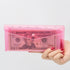 Cash Envelope Wallet with 6pcs Divider with Pockets and 2pcs Monthly Tab Stickers Set Reusable Budget Envelopes Pink Glitter PVC Money Bag Pouch O...