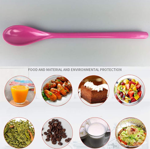 Set of 8 Mixing Spoon Melamine Long Espresso Spoons, Colorful Latte Spoon, Dessert Ice Cream Spoon, Cocktail Stirring Spoons for Coffee Dessert, 8...