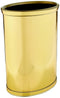Kraftware Polished Brass Colored Mylar Designer 14” Oval Wastebasket for Home & Office...