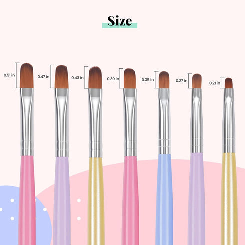 Beetles Gel Nail Brush, 7Pcs Nail Art Brushes, Nail Art Tips Nail Brushes for Nail Art Nail Painting Brush Pen Set for Home and Salon Use Decorati...