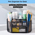 AUSTARK Desk Organizer Stationery Storage, Pencil Holder for Desk, Wire Mesh Office Supplies Desk Accessories & Workspace Organizers with 9 Compar...