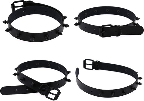 Unisex Multicolor Simulated Leather PU Punk Rock Gothic Black Spiked Rivets Choker Collar Necklace...