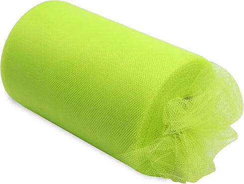 Lime Green Tulle Fabric Rolls 6 Inch by 100 Yards (300 feet) Fabric Spool Tulle Ribbon for DIY Tutu Bow Halloween Decorations Baby Shower Birthday...
