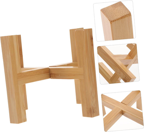 1pc Wooden Planter Stand Bamboo Tray Small Plant Stand Planter Holder Shelf Indoor Flower Pot Rack Bonsai Stand House Plants Midsize Flower Pot Ho...