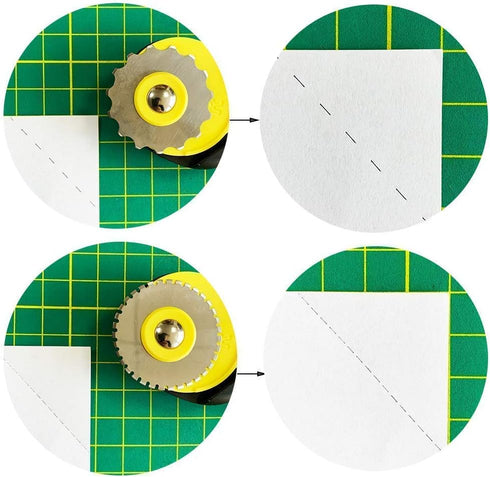 AUTOTOOLHOME 45mm Rotary Cutter Set with 9 Pack Replacement Rotary Blades Skip Rotary Blades Pinking Rotary Blades for Sewing Fabric Leather Quilt...