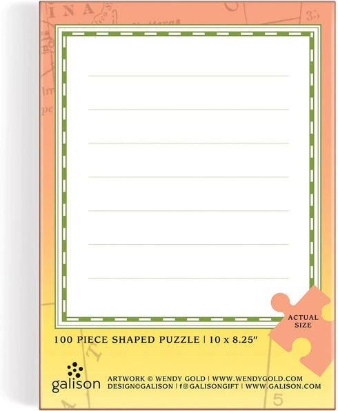 Galison Georgia Mini Shaped Puzzle - 100 Jigsaw Pieces Featuring Art by Bestselling Artist Wendy Gold, Die-cut Mini Shaped Puzzle, Makes a Great G...