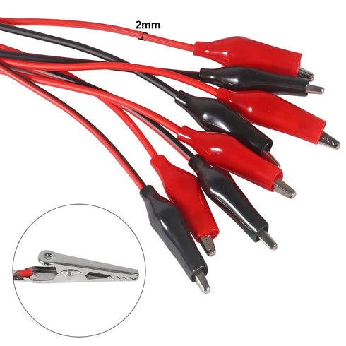 10 Groups 1M Alligator Clips Electrical, Insulated Test Leads with Alligator Clips, Stamping Double-Ended Jumper Wires for Electrical Testing...