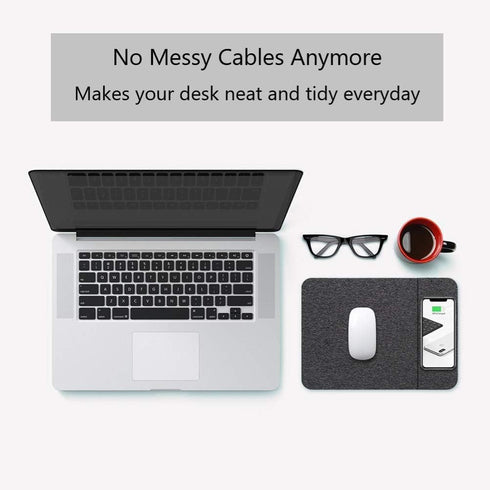 AmyZone Fast Wireless Charging Mouse Pad 15w Qi Certified Fabric Case-Friendly Large Wireless Charger Gaming Mouse Mat for iPhone 13/12 Pro/Xs/X/8...