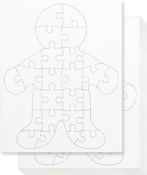 Hygloss Blank Puzzles with Person Shape - 8.5" x 10.5" - 6 Puzzles - Ideal for All-About-Me Activities - Write, Draw, and Decorate Your Own Jigsaw...