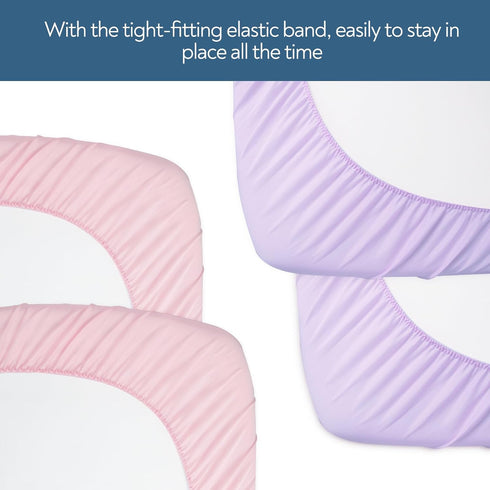 Changing Pad Cover for Girls 4 Pack, Baby Fitted Changing Table Cover Sheets, Soft Breathable for 32"x16" Diaper Change Table Pad, Bassinet Sheets...