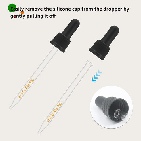 Glass Dropper Pipettes Compatible with SodaStream Bubly Bubbly Drops Flavors for Soda Stream Accessories (Black, 3Pcs)...